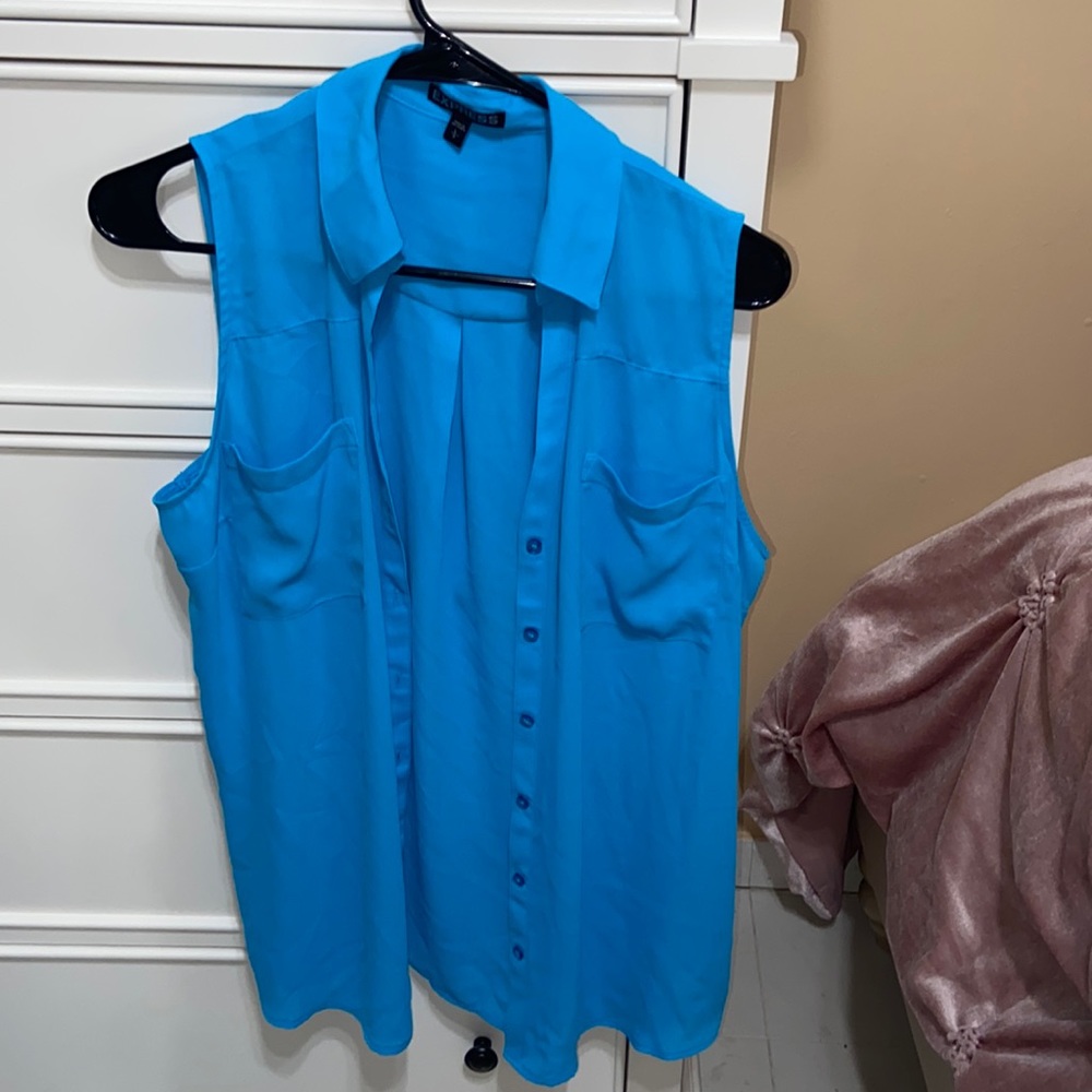LIKE NEW Aqua Blue Express Button Down Shirt